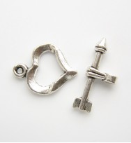 Heart and Arrow Toggle Clasp